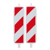 Plastic traffic panel type 60 | film RA2/B, hatched | on both sides indicating left | red / white